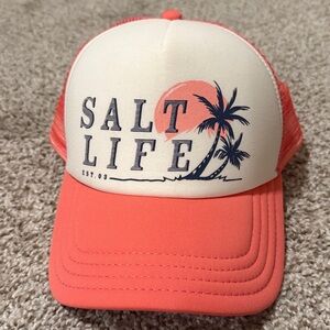 Salt Life Hat SnapBack Pink White One Size Womens